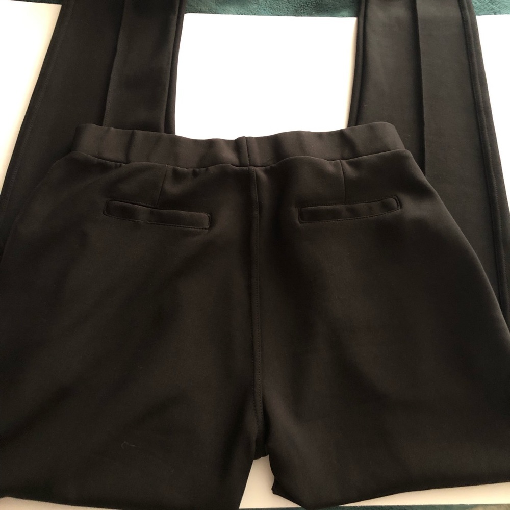 INDERO, Black Business Leggins W/back faux pockets, front side pockets Fit L/XL - Picture 3 of 16